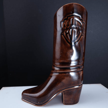 c1960 Seltener früher Werbe-Cowboystiefel von Warner Brothers Records California Pottery