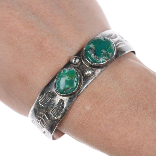 6 3/8" c1940's Navajo silver and turquoise bracelet