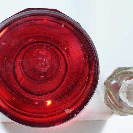 22,5" Riesiger Vintage-Dekanter aus Cranberry-Schliff/Cameo-Glas