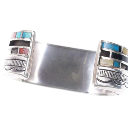 Heavy Vintage Zuni Channel inlay cuff bracelet