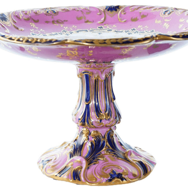 c1830-40 British Hand painted heavily gilt compote