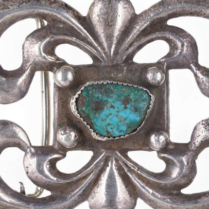 Early Tufa Cast Native American Turquoise/sterling belt buckle