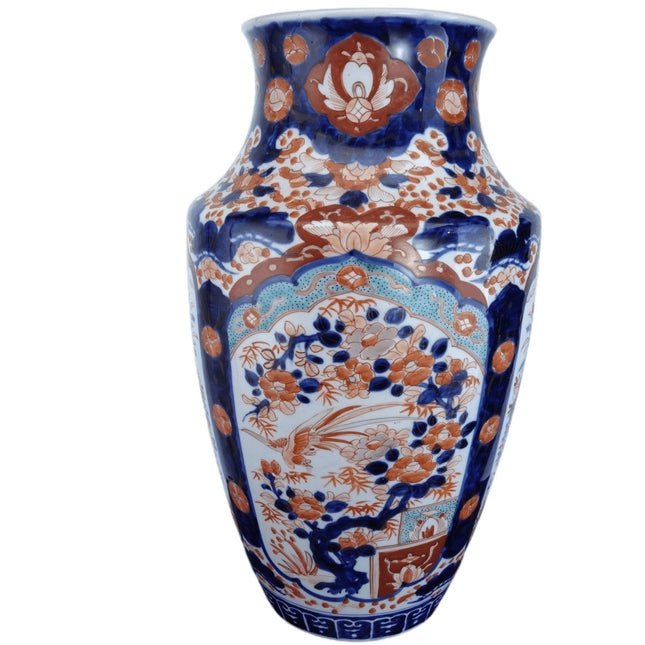 大型明治时期日本伊万里落地花瓶