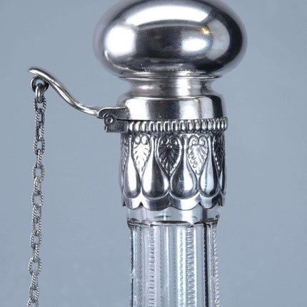 um 1900, geschliffenes Glas, Sterling-Duftflasche