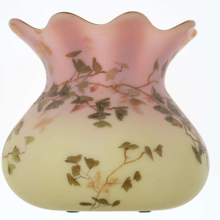 c1890 Mt Washington decorated burmese vase