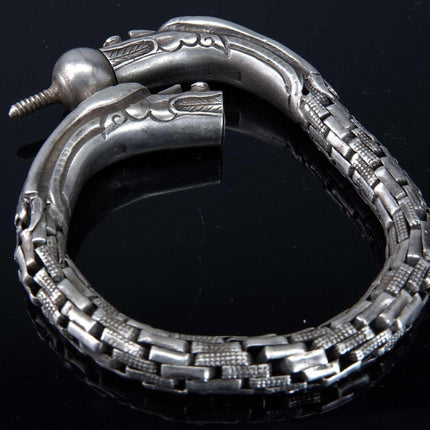 c1890 Antique Chinese Silver Dragon Link Bracelet