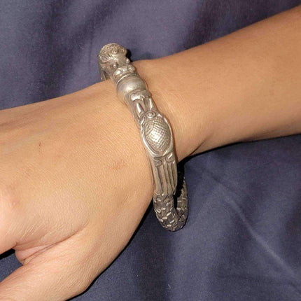 c1890 Antique Chinese Silver Dragon Link Bracelet