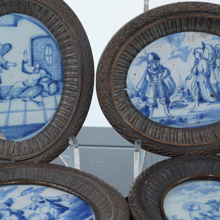 Antique Delft Tiles in wood frames