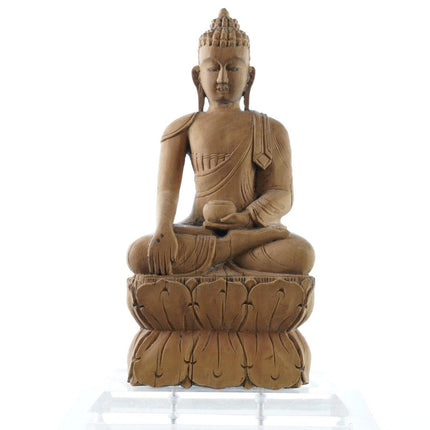 Antiker chinesischer Buddha aus geschnitztem Holz