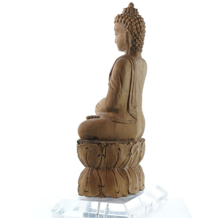 Antiker chinesischer Buddha aus geschnitztem Holz