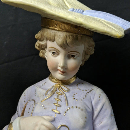 19" c1905 Royal Rudolstadt Bisque Junge/Mädchen Figurenpaar