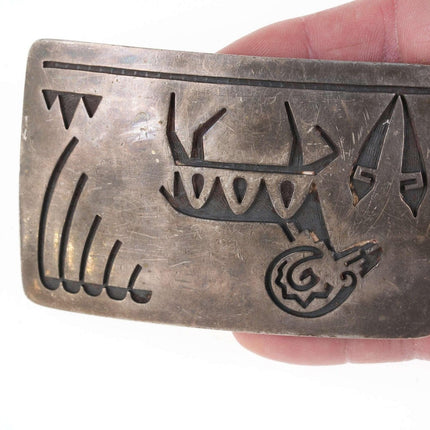 Hopicrafts Tony Kyasyousie Hopi Overlay Sterling belt buckle