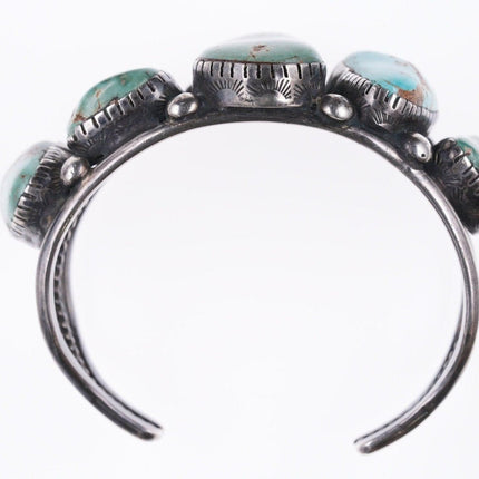 7.5" Vintage Navajo Silver and Royston turquoise bracelet