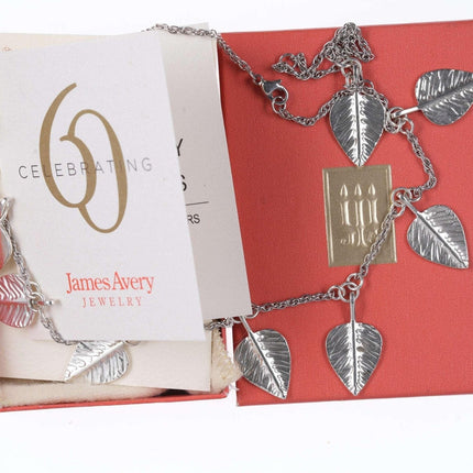 Rare/retired James Avery 60th Anniversary Shimmering Leaves Sterling Necklace