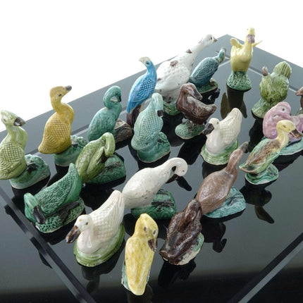 c1900 Antique Chinese Miniature Animals Lot of 21 Ducks, swans, Geese, Chickens