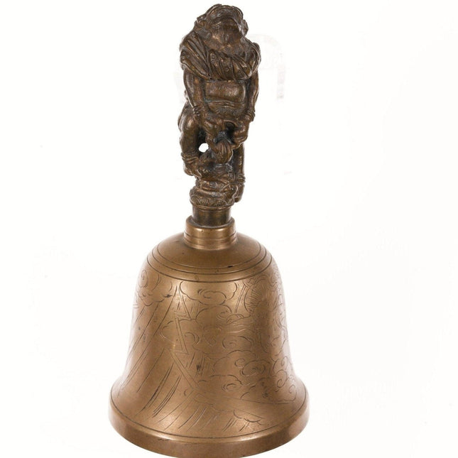 古董日本青铜鬼雕像桌铃