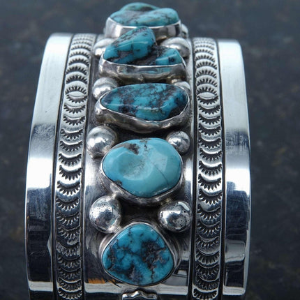 Bracciale con polsino turchese in argento sterling Ron Tom Navajo