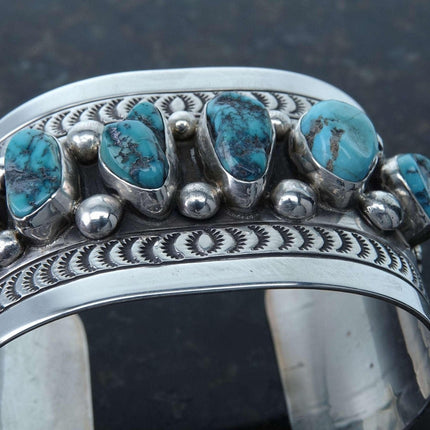 Bracciale con polsino turchese in argento sterling Ron Tom Navajo