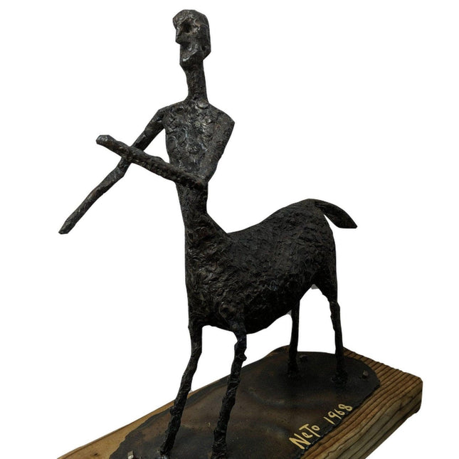 1968  Sheet Metal Sculpture of Centaur Signed Neto