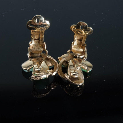 1930's 14k gold Jadeite Jade Clip on earrings