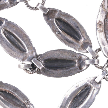 1940's Navajo heavy stamped silver necklace