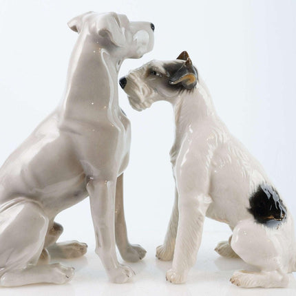 Nymphenburg Dog Figures Fox Terrier and Great Dane