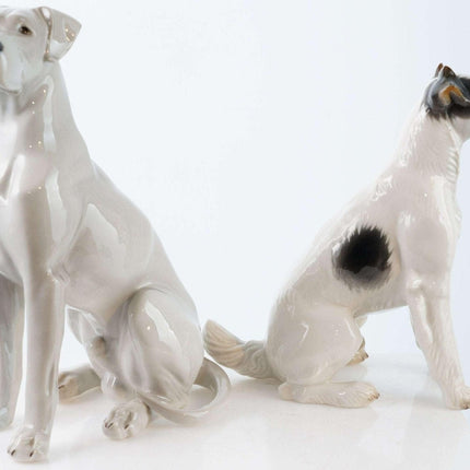 Nymphenburg Dog Figures Fox Terrier and Great Dane