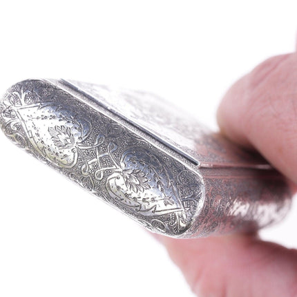 Antique Persian Silver Snuff box Addolhosein