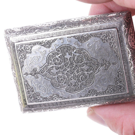 Antique Persian Silver Snuff box Addolhosein