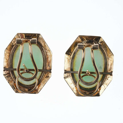 Vintage 14k Jadeite Jade French clip Earrings