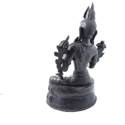 18th-19th Century Tibetan Bronze Buddhist Tara Sculpture Antique Buddha