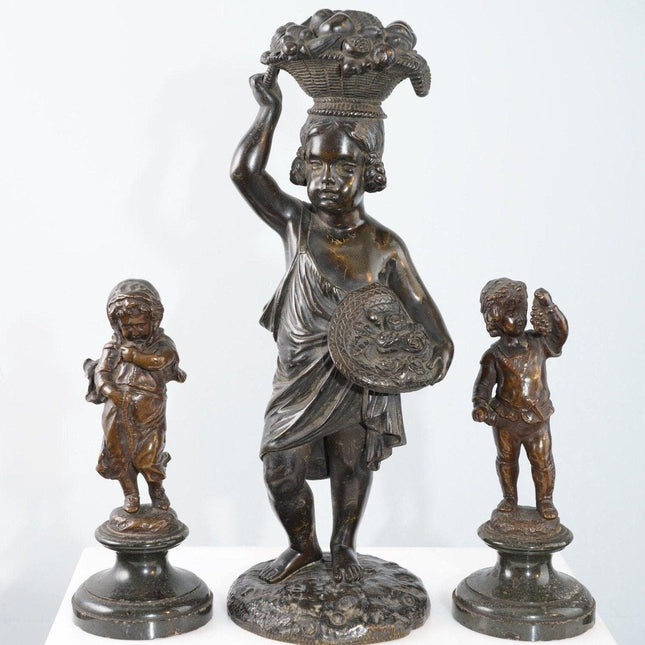 3 Antique French Bronzes one Eugene de Labroue