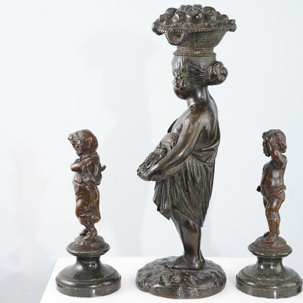 3 Antique French Bronzes one Eugene de Labroue