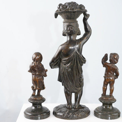 3 Antique French Bronzes one Eugene de Labroue