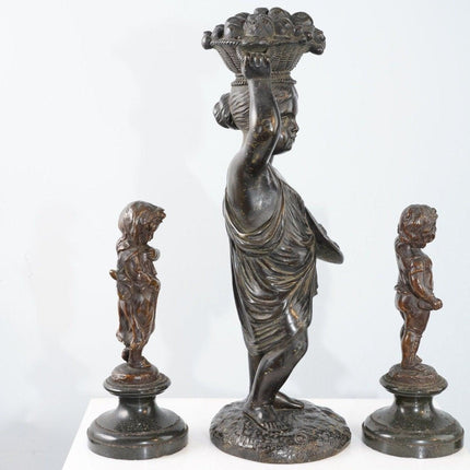 3 Antique French Bronzes one Eugene de Labroue