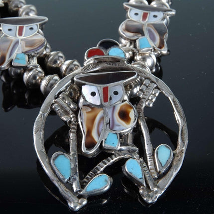 Pitkin Natewa Zuni Turquoise & Shell Inlay Owl Necklace