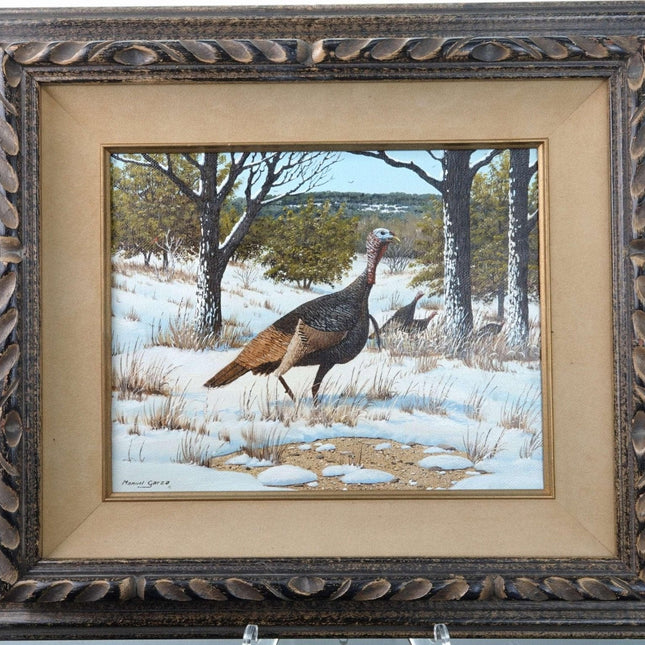 曼努埃尔·加尔萨德克萨斯山乡村布面油画风景画与野生火鸡