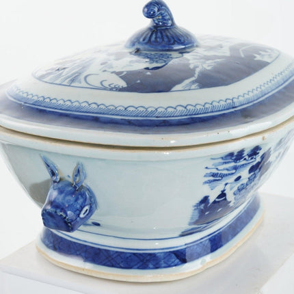 Antique Chinese Canton soup Tureen with lid