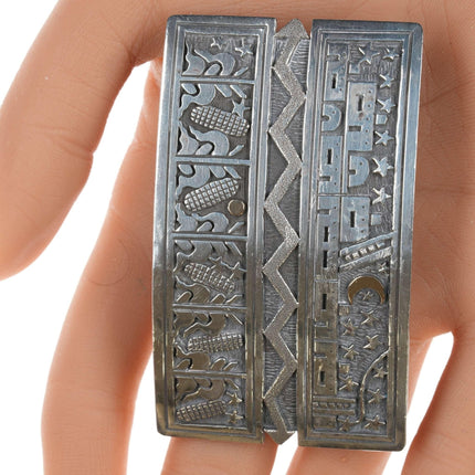 Joseph Coriz (Santo Domingo) Overlay Sterling and 14k gold belt buckle