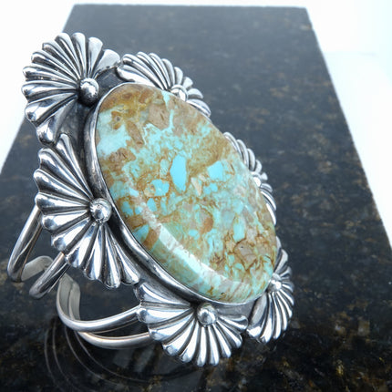 สร้อยข้อมือวินเทจ Navajo Sterling Royston Turquoise Jacob Troncosa San Felipe