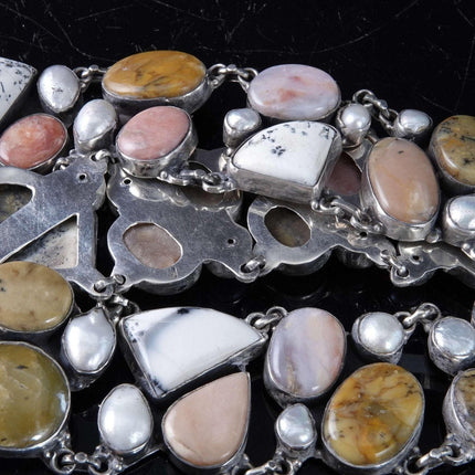 Groovy 32-37" Sterling Silver Semiprecious Stone Southwestern Belt