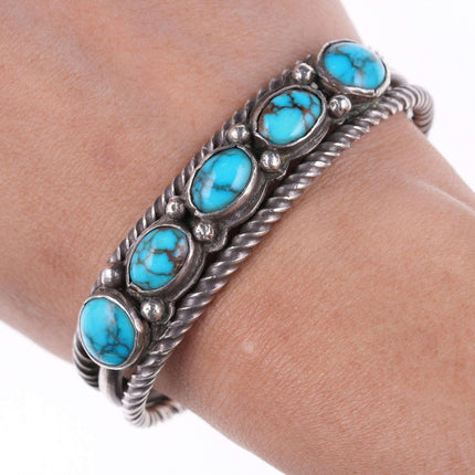 c1950's Bisbee Turquoise Native American silver bracelet