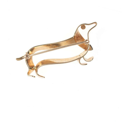 Modernist 14k Tiffany Dachshund Weiner dog pin