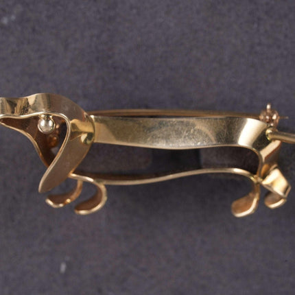 Modernist 14k Tiffany Dachshund Weiner dog pin