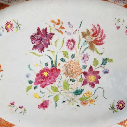 Qianlong Period Chinese Export Famille Rose Platter 17" x 13.5" 18th century