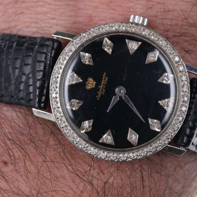 Vintage 14k White Gold/diamond Jules Jurgenson wristwatch