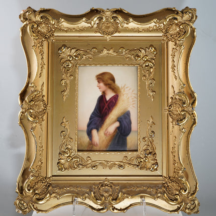 Antique Berlin Porcelain Plaque "Ruth" by Wagner