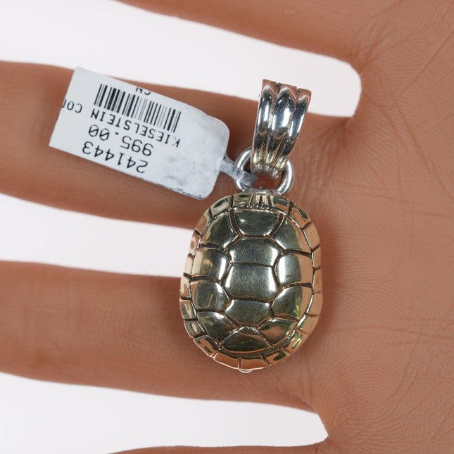 Retro Barry Kieselstein Cord 14k/Sterling turtle pendant