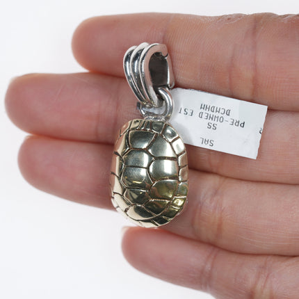 Retro Barry Kieselstein Cord 14k/Sterling turtle pendant