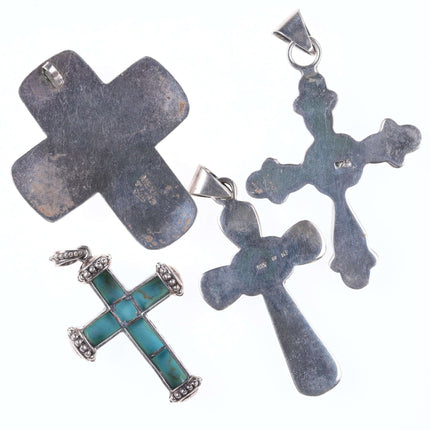 Vintage Southwestern sterling cross pendants